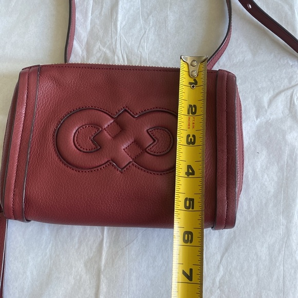 Cole Haan Camlin Logo Mini Crossbody Burgundy Red Leather - Picture 13 of 16